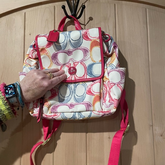 Coach Handbags - Coach backpack and wristlet. EUC. Colorful and cute. Lots of pockets.